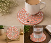 Geometric Mandala Tea Coaster MDF Base Mirror Work-788