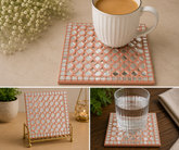 4 Inch Geometric Pattern MDF Coaster for Lippan Art & Mirror Work DIY Craft-714