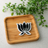 Handmade Silver Mirror Lotus Clay Cutout for Lippan Art & DIY Crafts MG-20