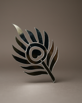 Fancy silver morpankh shape mirror P-1305