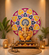 Round Decorative Rangoli cutout (with mirrors)-481
