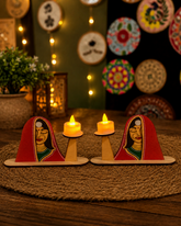 Mdf fancy shape candle holder-558