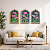 MDF Jharokha Lotus Design with Mirror for Lippan Art-678