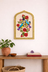 Bird & Floral Design Premarked MDF Jharokha with mirrors - 626