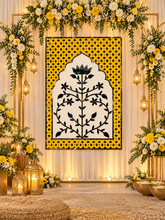 Floral Arch Mirror Design with Stencil – DIY Lippan Art & Mirror Work Set (Mirror & Stencil Included) 3 * 4 FEET–1375