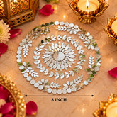 Premium Floral Mirror Rangoli Ready Piece for Home Décor ST-73