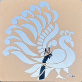 Fancy silver peacock shape mirror M-1215 (only mirror)