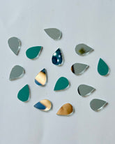 Almond shape silver mirrors for art 6mm to 27mm