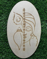 MDF Premarked oval lord krishna shape-155