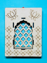 Mdf jharokha candle holder with mirrors - 539