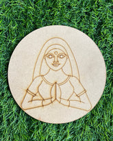 MDF Premarked Round Namaste shape-134