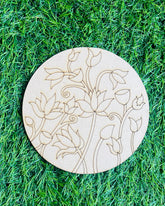 MDF Premarked Round Flower shape-185