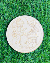 MDF Premarked Temple with Flowers-191