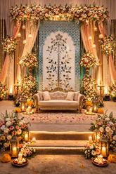 Premium Tree Design Mirror Stencil for Event Panel Decoration-1460