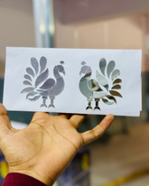 Fancy silver peacock shape mirror (Left & Right) P-1427