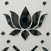 Fancy Lotus shape silver mirror K-1136