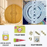 DIY Mandala Lippan Art Kit with Premarked MDF Board(WITH MIRROR -802-816