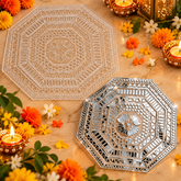 DIY Octagon Mirror Design on Transparent Sheet with Glass Mirror for Lippan Art - 1801
