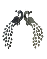 Fancy silver peacock shape mirror-1424