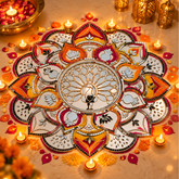 Peacock Mirror Rangoli on Transparent Paper – Ready Made Decorative Mirror Art ST-40
