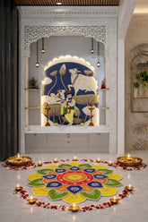 Round Decorative Rangoli cutout (with mirrors)-604