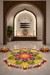 Round Decorative Rangoli cutout (with mirrors)-604