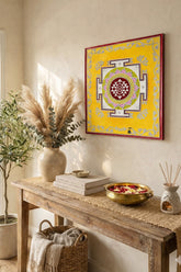 Premarked Shree Yantra Decorative Cutout with Mirror-605