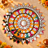 Ready-Made Floral Mandala Mirror Design on Transparent Sheet for Lippan Art ST-51