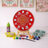 Premarked Shree Yantra MDF Decorative Cutout (with mirrors) Diy Kit -649