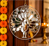 Peacock Mirror Wall Decor – Ready-Made Decorative Mirror Art on Transparent Sheet ST-41