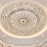 Round Shape Mandala Clay & Mirror Work Wall Art Ready Piece Event & Wedding Backdrop 6 Feet(72 inch)-BAPS-22