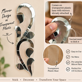 Ready-to-Stick Floral Mirror Design on Transparent Plastic Sheet for Door, Wall & Furniture Decor- ST-29
