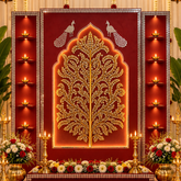 Tree of Life Mirror Work Ready Piece – Decorative Wall Décor - BAPS-101