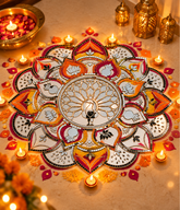Peacock Mirror Rangoli on Transparent Paper – Ready Made Decorative Mirror Art ST-40