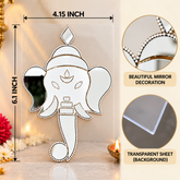 Ready Made Ganesha Silver Mirror Wall Décor for Pooja Room & Festive Decorationst-84