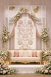 Decorative Jharokha Mirror Panel for Home Decor – 1 Piece (Mirror & Stencil Included) – 1434