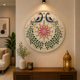 Royal Peacock MDF Wall Clock Base for Lippan Art, Mandala & DIY Mirror Work Craft-775