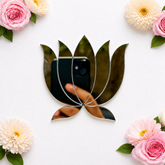 Fancy Lotus shape silver mirror K-1143