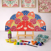 Decorative Premarked Rangoli mdf-522 Diy Kit (with mirrors)-683