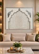 Peacock Mandap Mirror Work Ready Piece Ready Piece - BAPS-95