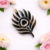 Peacock feather shape silver mirror for Lippan art, Krishna décor, rangoli design, mirror craft work, and traditional DIY decoration projects.
