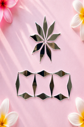 Leaf Petal Shape Silver Mirror for Lippan Art & Craft Work Ex-36