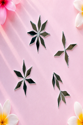 Leaf Petal Shape Silver Mirror for Lippan Art & DIY Craft Ex-49