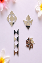 Geometric Triangle Shape Mirror Set for Lippan Art & DIY Decoration –Ex-52