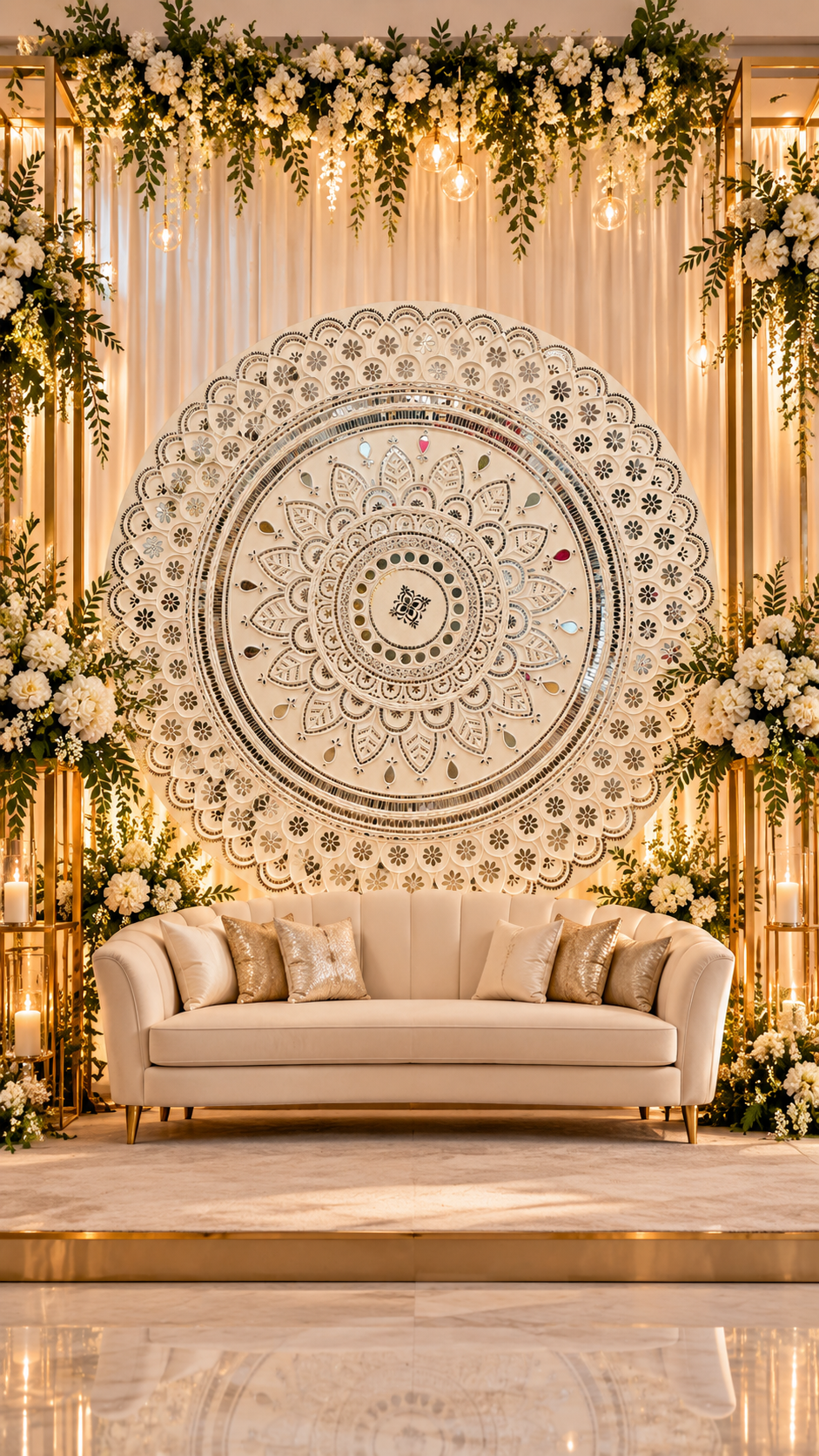 Complete Lippan Art Material Kit with Mirror, Clay, White Color & Stencil-baps-21