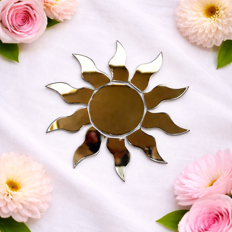 Fancy Silver Sun shape mirror S-112