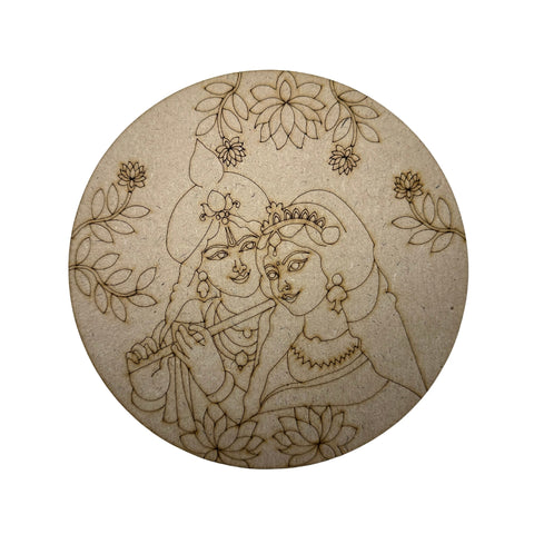MDF Premarked Round Radha-Krishna-419