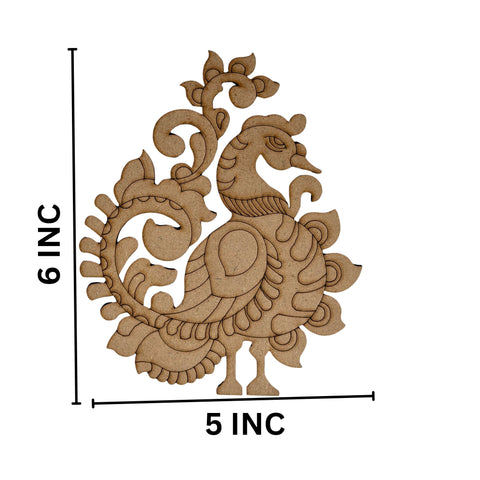 Decorative Peacock Shape MDF Cutout (Left & Right Pair)-689