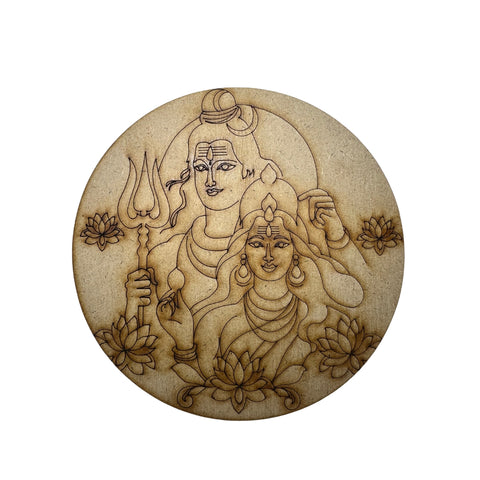 MDF Premarked Round Shiv Parvati-408