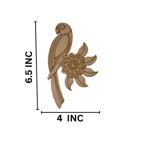 Decorative Parrot & Floral MDF Cutout Pair  (Left & Right)-686